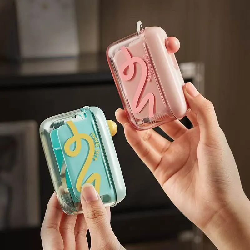 （Contains 10 dental floss sticks ）Portable Automatic Pop-Up Dental Floss Dispenser Box