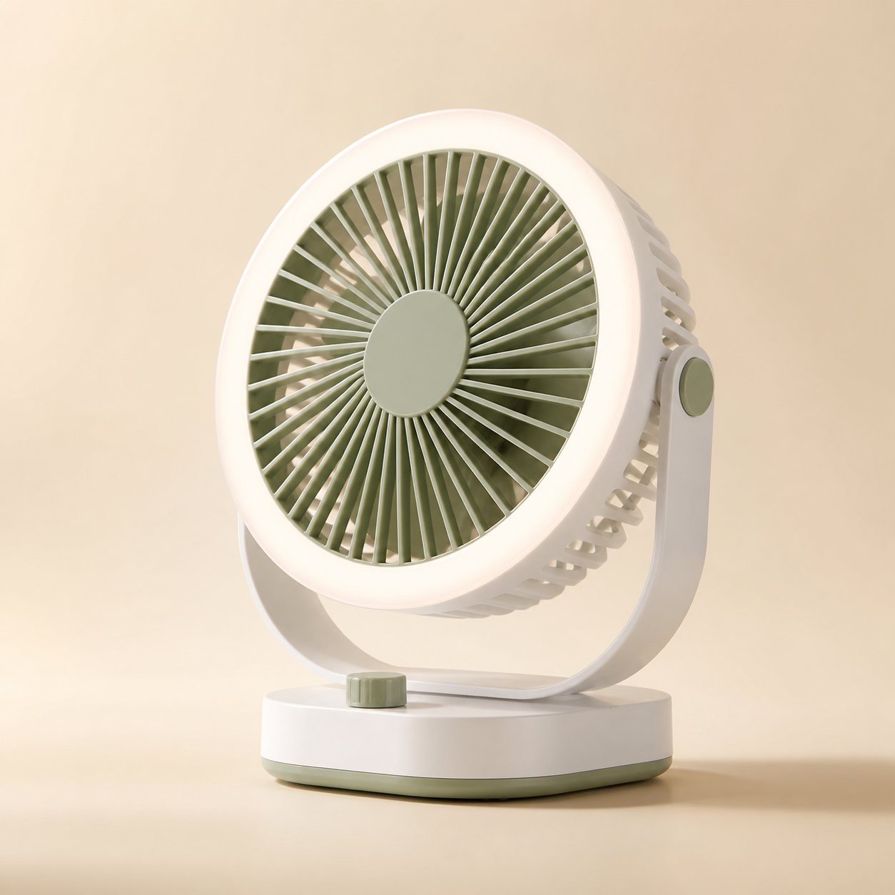 Portable Rechargeable Desk Fan with LED Light