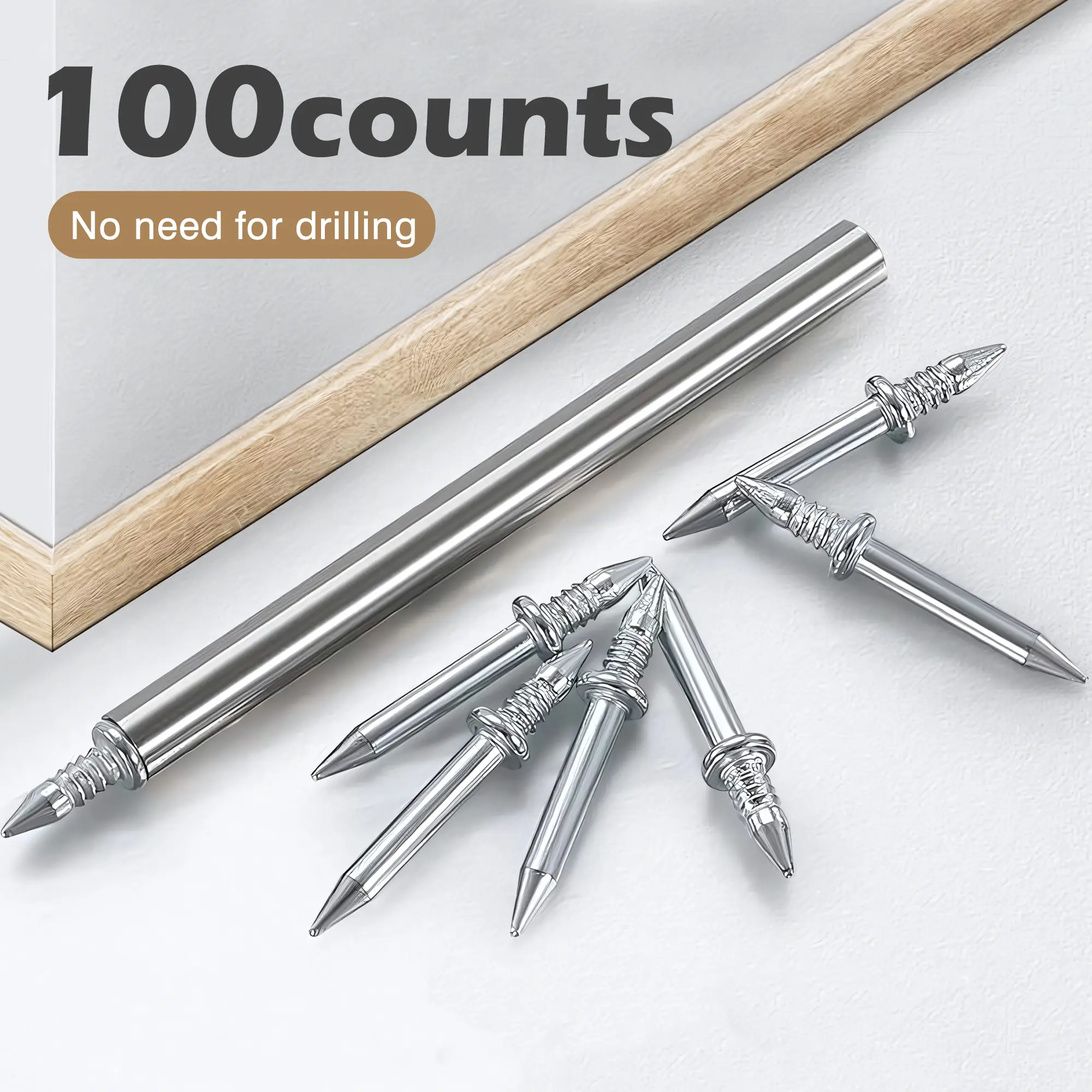 100 PCS Double-Headed Carbon Steel Baseboard Nails - Invisible Traceless Fixing